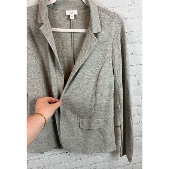 J.JILL gray open front linen rayon unlined knit jacket blazer XS NWOT - Picture 3 of 8